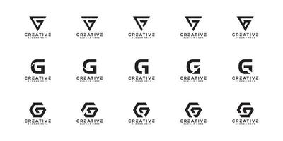 conjunto de diseño de logotipo de vector de letra g inicial