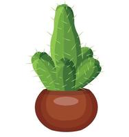 Cactus in a pot.Vector stock illustration isolated on white background. vector