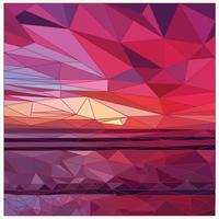 Low poly illustration of sunlight on the background of dawn. Vector. vector