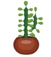 Cactus in a pot. Vector stock illustration isolated on white background.