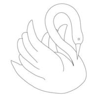 Swan icon in doodle style. Vector illustration isolated on white background.