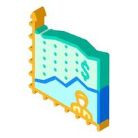 investor income chart isometric icon vector illustration