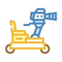 operator cart with video camera color icon vector illustration