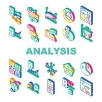 Data Analysis Diagram Collection Icons Set Vector