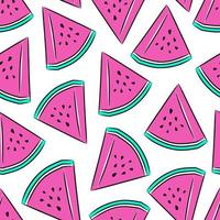 Seamless summer pattern with sliced watermelon vector