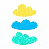 conjunto de nubes brillantes de colores vector