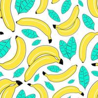 Seamless pattern with bright yellow bananas vector