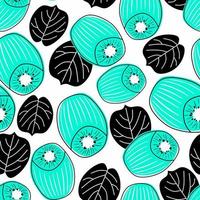 Seamless fruit pattern with kiwifruit vector