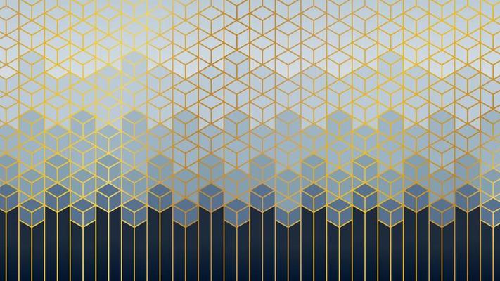 hexagon geometric background pattern metallic gold
