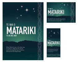 NZ Matariki Maori New Year kowhaiwhai pattern vector