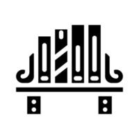 shelf for books glyph icon vector illustration