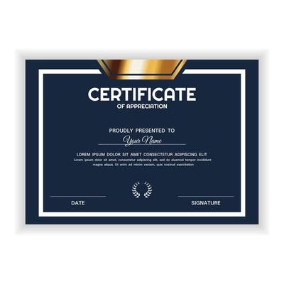 Creative Golden Certificate of Appreciation Award Template