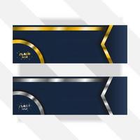 fondo de banner de venta flash con degradado de color dorado y plateado, fondo de lujo vector