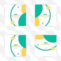 bundle of square media social templates vector