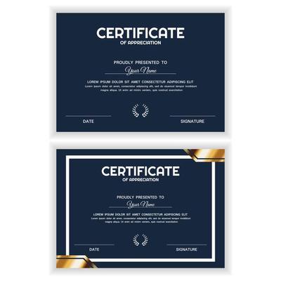 Bundle Creative Golden Certificate of Appreciation Award Template