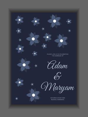 Greeting card design, wedding invitations, rsvp or template for writers competition diploma with golden frame and flower on a dark turquoise background