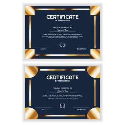 Bundle Creative Golden Certificate of Appreciation Award Template