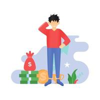 illustration character vector men have lots of money and awards