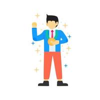 Businessman character. Vector illustration. Flat design style