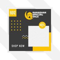 ramadan Social media pack. Business presentation template. Set of modern square blog posts Editable simple info banner, trendy book cover idea. Minimal. For app, web mail digital display style. vector