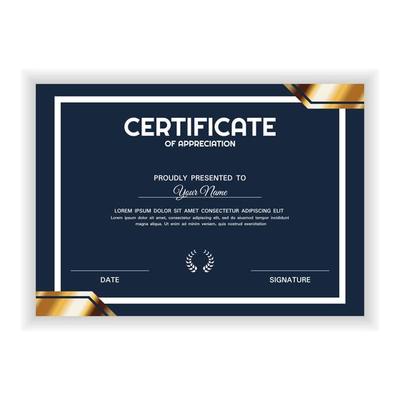 Creative Golden Certificate of Appreciation Award Template