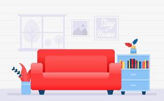 Stay at home illustration concept. Template for banner, web, landing page, mobile, flyer, etc. Vector illustration
