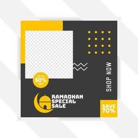 ramadan Social media pack. Business presentation template. Set of modern square blog posts Editable simple info banner, trendy book cover idea. Minimal. For app, web mail digital display style. vector