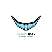 robotic horn logo design with simple line art style vector