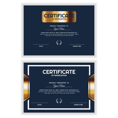 Bundle Creative Golden Certificate of Appreciation Award Template