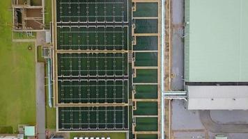 Aerial view of water supply and contamination treatment plant station video