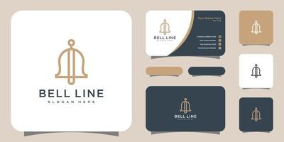 bell logo vector design line style and business card