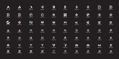 set of initial letter a-z logo vector design