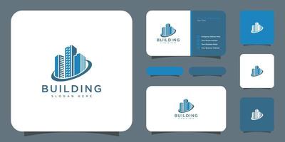 Building logo vector and business card design