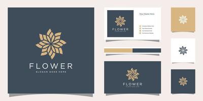 Minimalist elegant flower rose luxury beauty salon, fashion, skin care, cosmetic, yoga and spa products. logo templates and business card design. vector