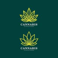 vector de logotipo de hoja de marihuana de cannabis