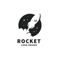 rocket launch logo vector template