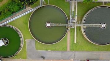 Aerial view of water supply and contamination treatment plant station video