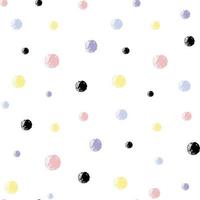 Polka dots, Simple Irregular geometric seamless vector patterns. Simple hand drawn spots isolated. Funny Infantile Style Polka Dots repeatable design.