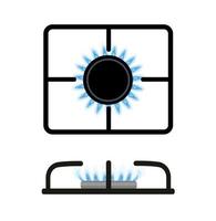 Gas burner vector icons on white background.