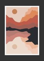 Abstract mountain painting, Abstract background, Premium Vector