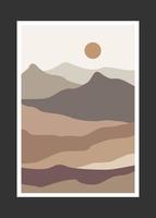 Abstract mountain painting, Abstract background, Premium Vector