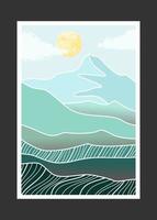 Abstract mountain painting, Abstract background, Premium Vector