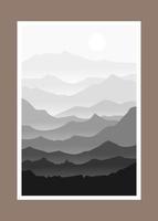 Abstract mountain painting, Abstract background, Premium Vector