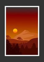 Abstract mountain painting, Abstract background, Premium Vector