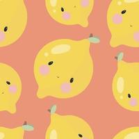 Seamless Pattern with Lemon. Vector illustration. For greeting card, posters, banners, the card, printing on the pack, printing on clothes, fabric, wallpaper.