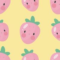 Seamless Pattern with Strawberry. Vector illustration. For greeting card, posters, banners, the card, printing on the pack, printing on clothes, fabric, wallpaper.