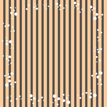 Simple Beige Vertical Striped Pattern with White Bubble Frame. Background Design Template vector