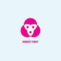 Monkey Pinky Logo Design Concept, Funny Animal Logo Template vector