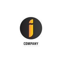 Letter i Alphabet Logo Design Template, Bold Strong Rounded Ellipse Modern Concept, Orange Burn Black vector