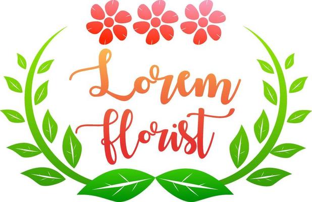 Florist Logo Design Template, Floral Logo Concept, Flower, Leaves, Green, Red, Pink